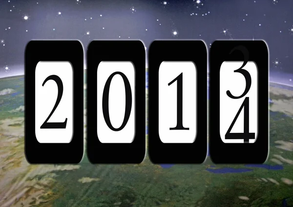 Neues Jahr 2014 Kilometerzähler — Stockfoto