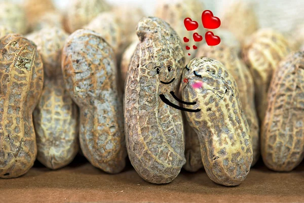 Coppia di abbracci di arachidi — Foto Stock