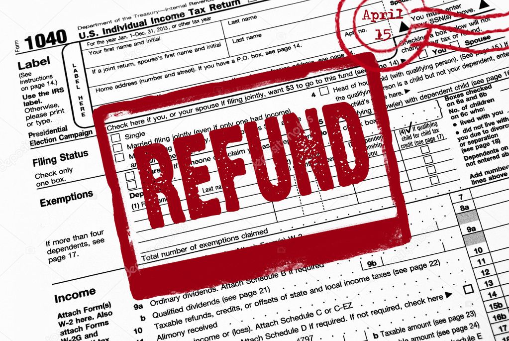 refund stamp on income tax form