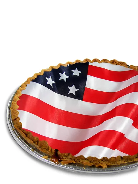 Amerikanische Flagge Kruste auf Kuchen — Stockfoto