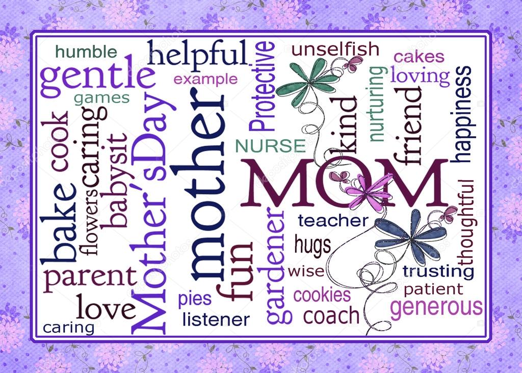 Mother's Day word art collage