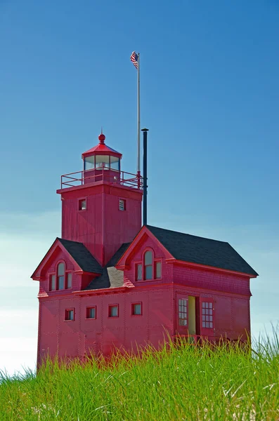 Lake Michigan lighthouse — Stock Photo, Image