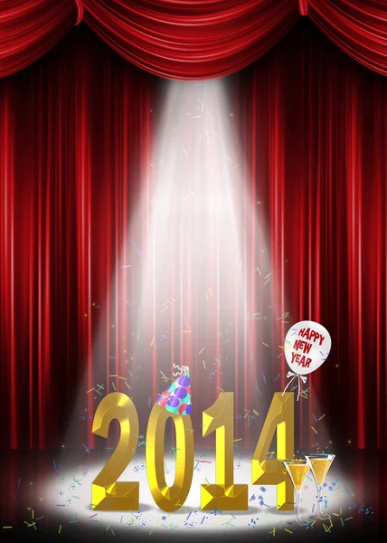 Neues Jahr 2014 auf der Bühne — Stockfoto