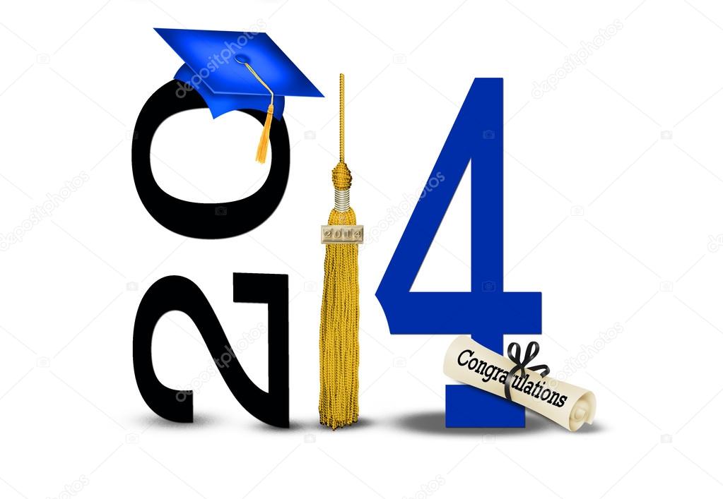 Graduation for 2014 with blue cap