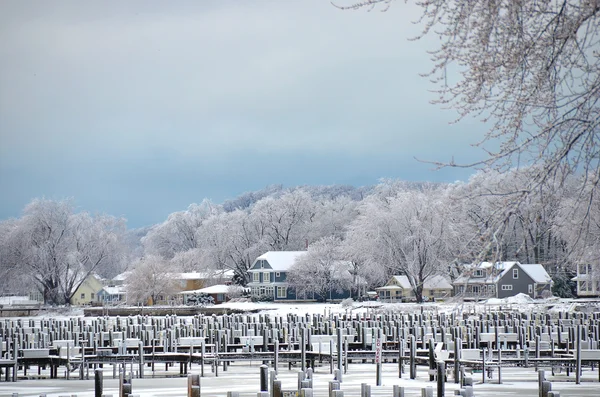 Michigan marina in inverno — Foto Stock