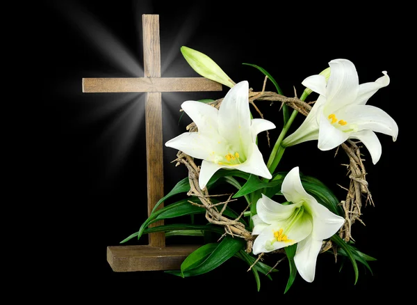 Easter cross and crown — Stock Photo, Image