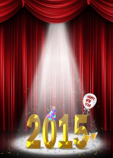 Nový rok 2015 v záři reflektorů — Stock fotografie