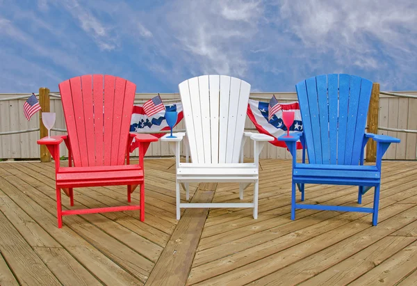 Cadeiras patrióticas Adirondack — Fotografia de Stock