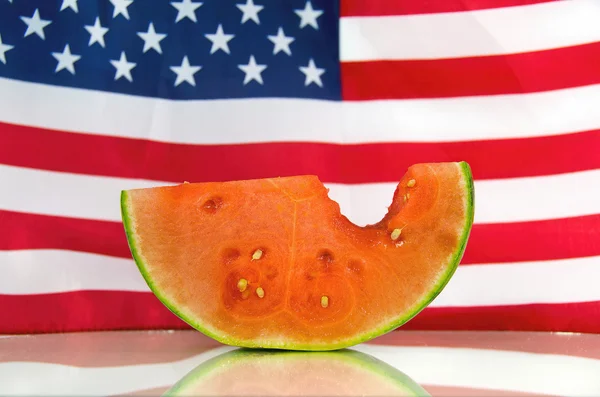 Watermelon on flag background — Stock Photo, Image