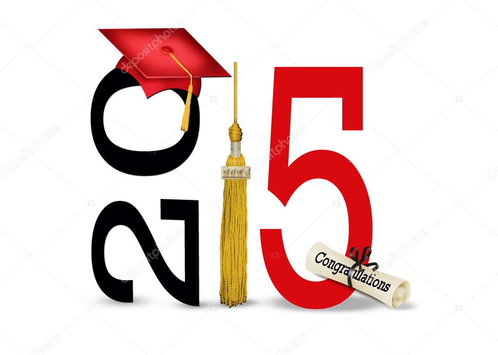 Red graduation cap for 2015
