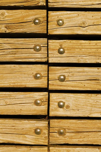 Drewno z nitami — Zdjęcie stockowe