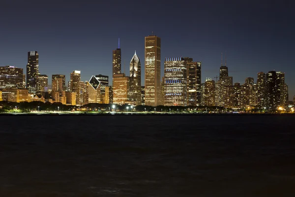 Chicago night skyline — Stock Photo, Image