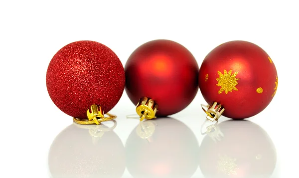 Arbre de Noël rouge boules décorations à Noël — Photo