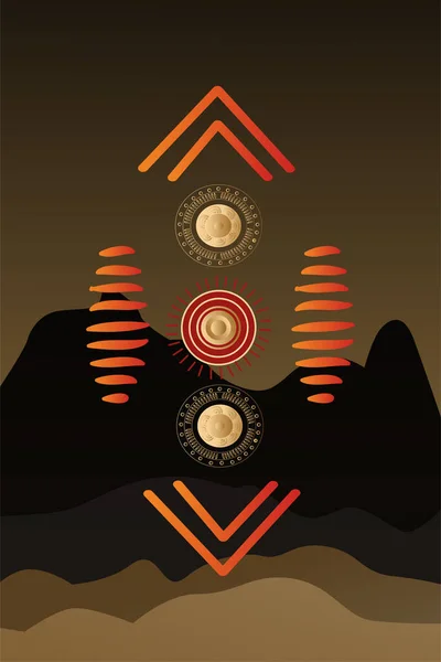 Векторный Абстрактный Плакат Пустыни Стиле Минимализма Восток Африка — стоковый вектор