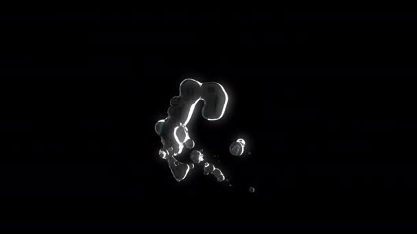 黒い背景に水のスプラッシュ 化粧品 飲料用の広告用のスローモーション4K 3Dアニメーションのセット — ストック動画