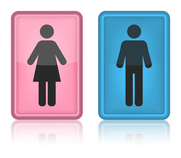 Icône toilette, Homme & Femme — Image vectorielle