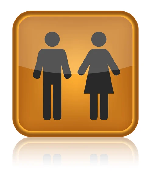 Icono de inodoro, Hombre & Mujer — Vector de stock