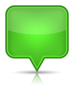 yeşil parlak boş harita PIN simgesi web düğmesi.