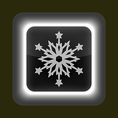 gri parlak web düğmesi işareti kar tanesi simgesiyle.