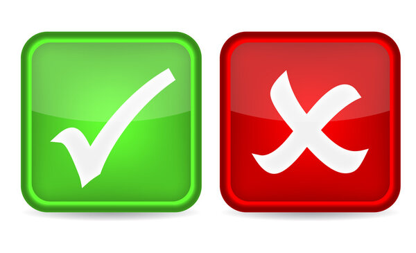 Кнопки галочки на белом фоне
