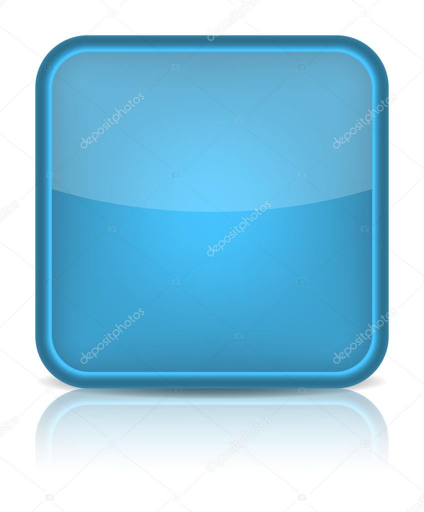 Blue glossy blank internet button.