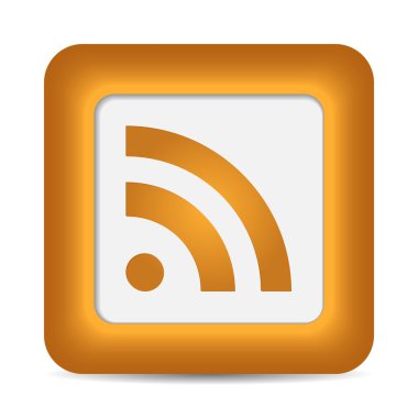 rss üye ile turuncu parlak web düğmesi.