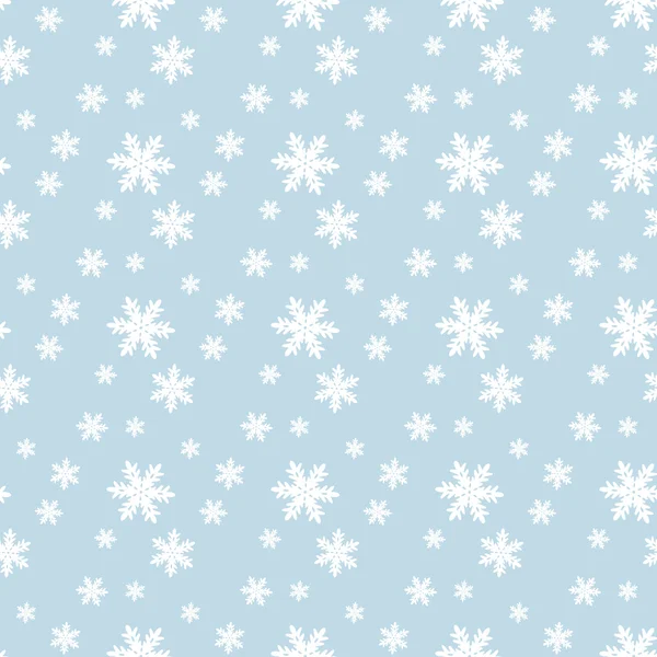 Bezešvé modrý vzor se sněhové vločky. — Stockový vektor