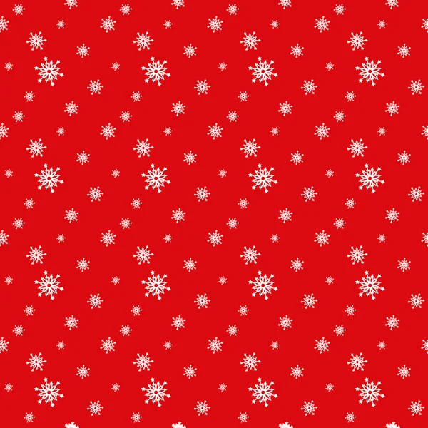 Bezešvé červený vzor se sněhové vločky. — Stockový vektor