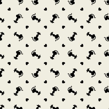 şık siyah kedi desen.