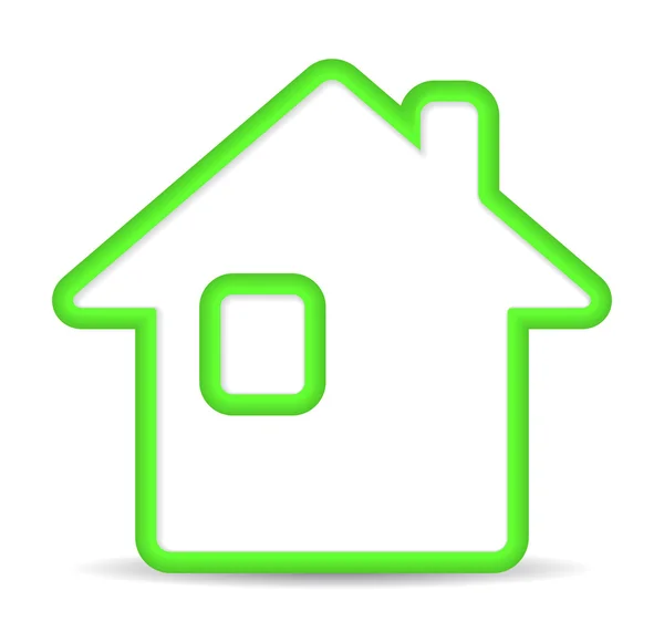 Green home icon on white background — Stock Vector