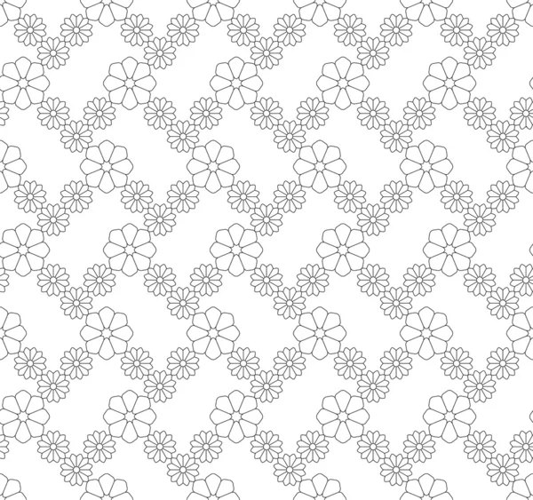 Élégant motif floral sans couture. Noir et blanc . — Image vectorielle