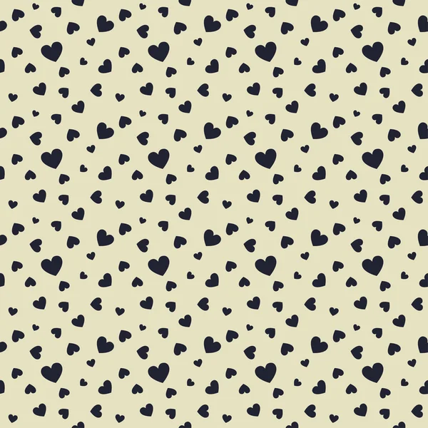 Seamless stylish pattern with black hearts — Stock Vector