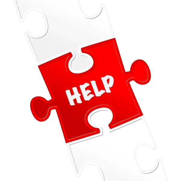 Darab a puzzle, és a "help szó". — Stock Vector
