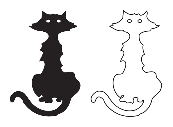 Силуэт чёрной кошки — стоковый вектор