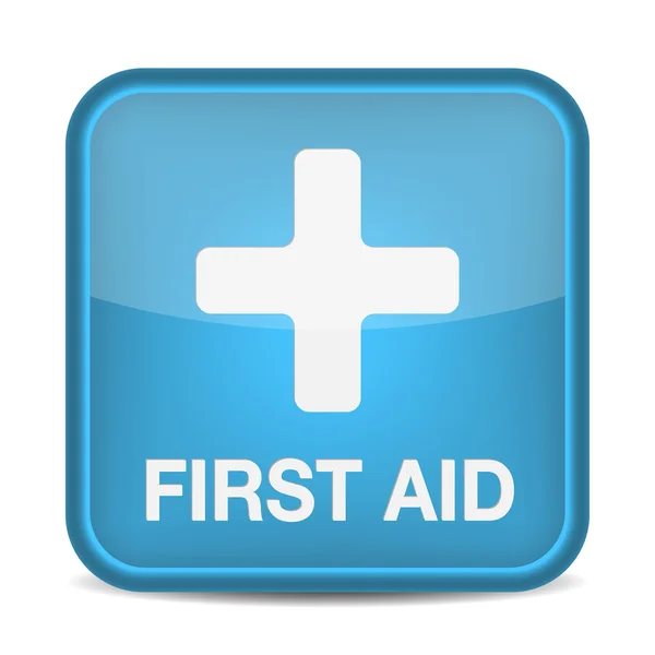 First aid medical button sign isolated on white. — Stock Vector