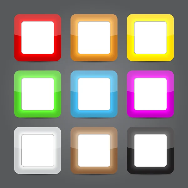 App icônes ensemble de verre. icônes bouton brillant . — Image vectorielle
