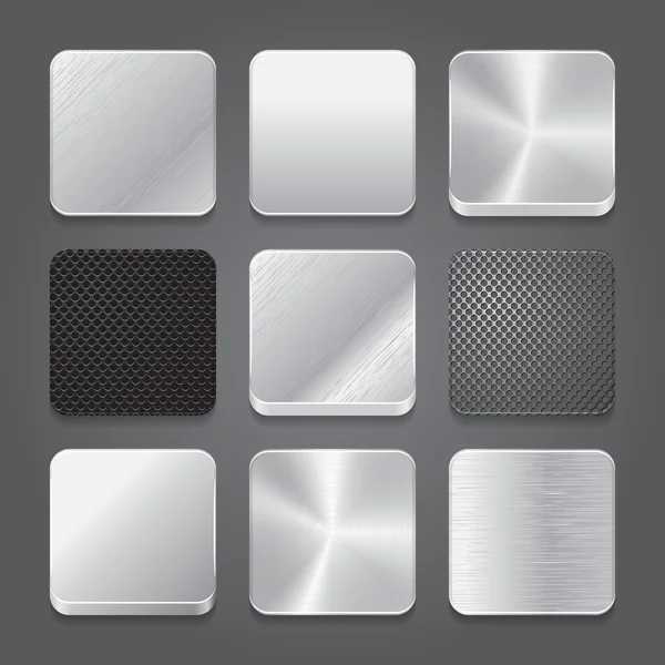 App pictogrammen achtergrond ingesteld. metalen knoppictogrammen. — Stockvector