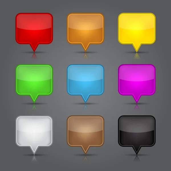 Icônes App ensemble. Icône de carte vierge brillant bouton web . — Image vectorielle