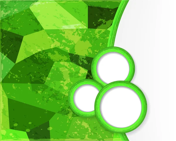 Fond vert avec des cercles dans le style grunge . — Image vectorielle