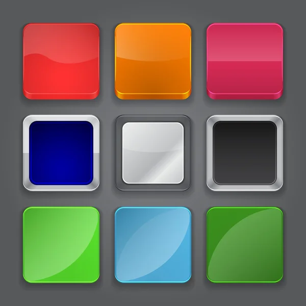 App icons background set. Glossy web button icons. — Wektor stockowy