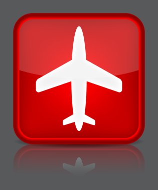 uçak simgesi. gri izole yansıması ile oturum açın. hasta vektör