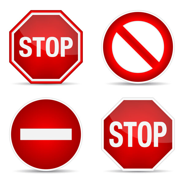 Stop sign, set.