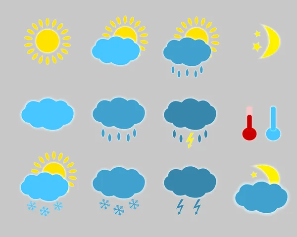 Icônes météo - ensemble . — Image vectorielle