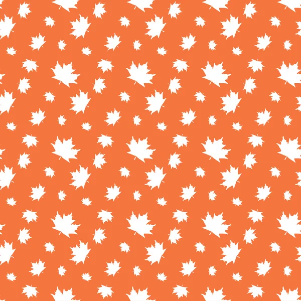 Patrón naranja inconsútil de otoño con hojas de arce . — Vector de stock