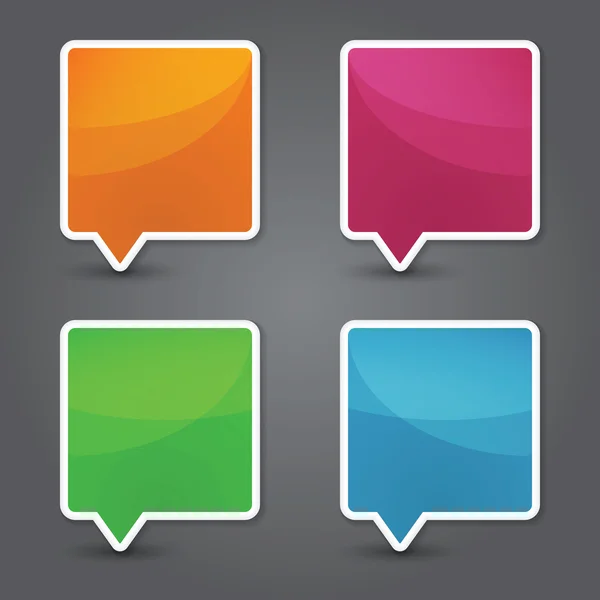 Set of colorful 3d speech bubbles — Stock Vector