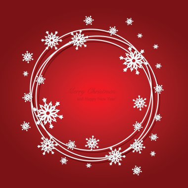 Christmas kırmızı arka plan ile kar taneleri ve metin için yer. Rou