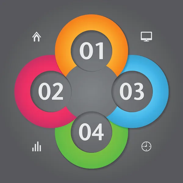 Bannière moderne d'options de style origami de cercle d'infographie d'affaires — Image vectorielle