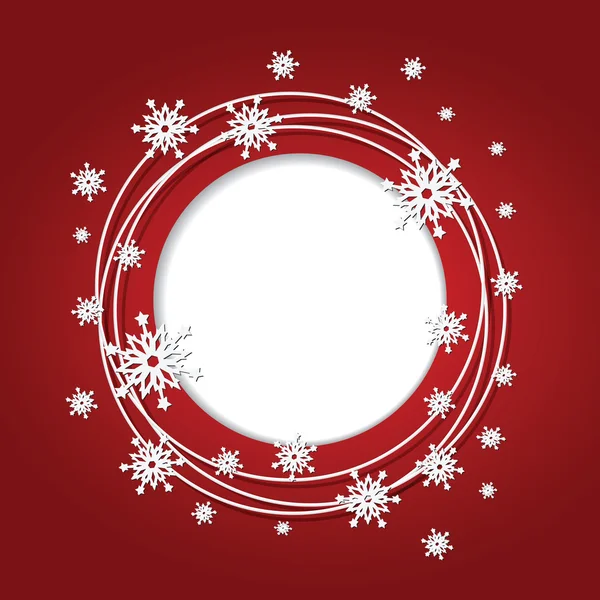 Fondo rojo navideño con copos de nieve y lugar para texto. Rou. — Archivo Imágenes Vectoriales