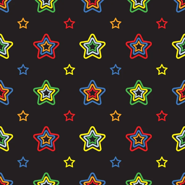 Seamless colorful pattern with stars. — Stock Vector