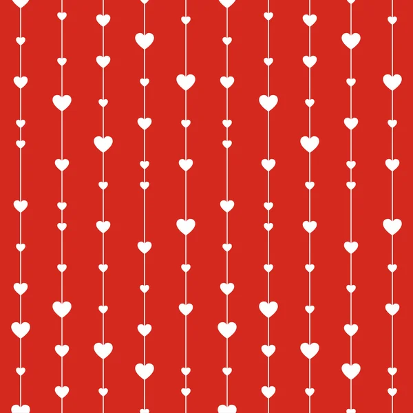 Seamless stylish red pattern with hearts. — Stock Vector